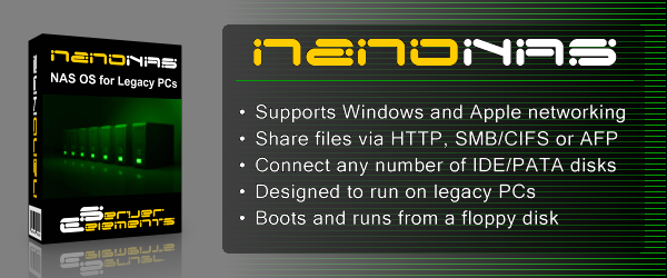 NanoNAS - 32-bit Network Attached Storage OS